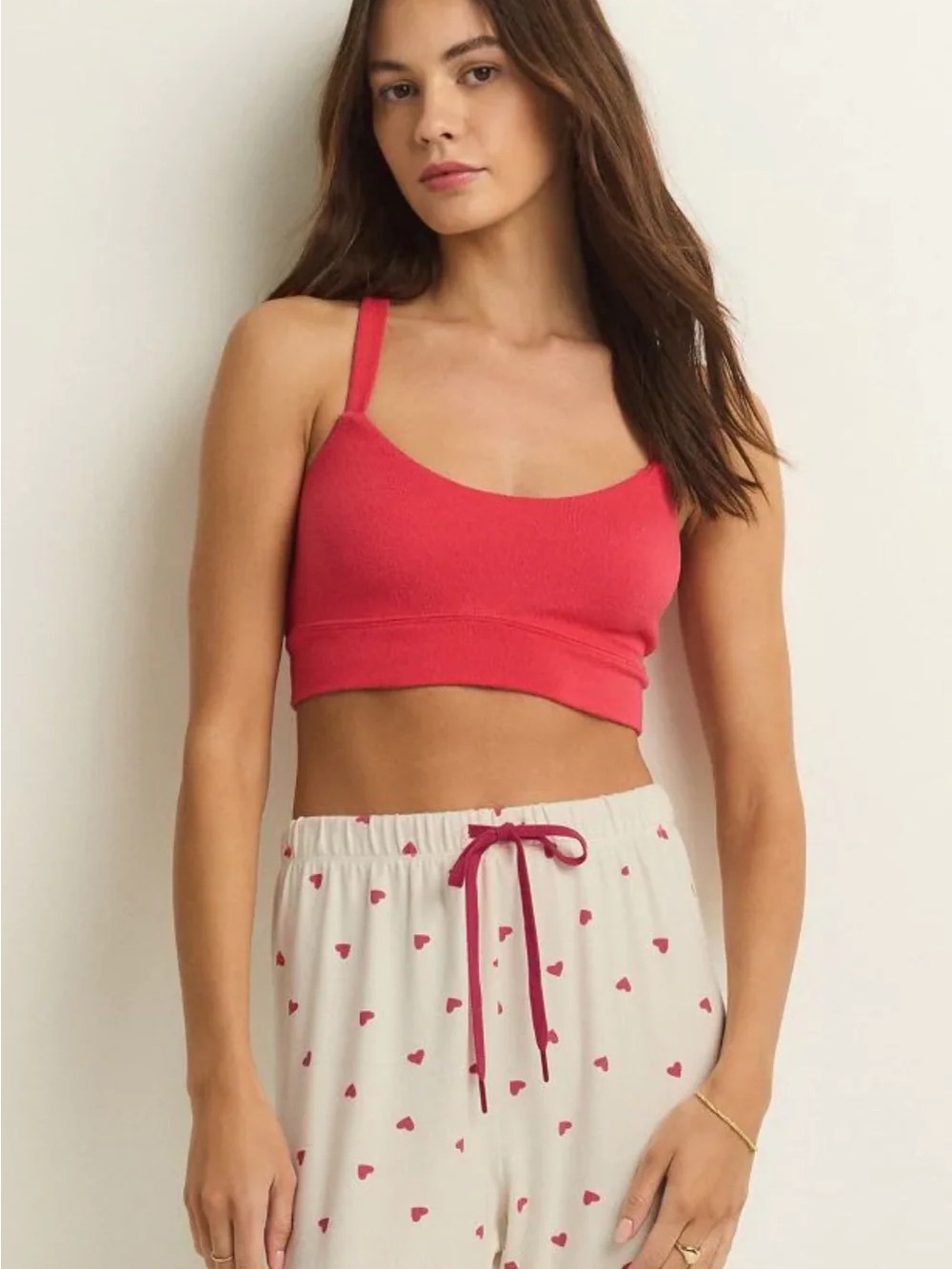 Z Supply Spread Love Tank Bra in Candy Red